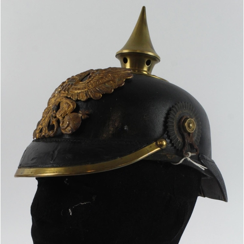 1262 - Imperial German 1895 Model Enlisted Man Pickelhaube.  Complete with chinstrap mounts and cockades.