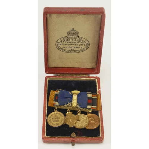 1266 - Imperial German miniature medal group mounted as worn