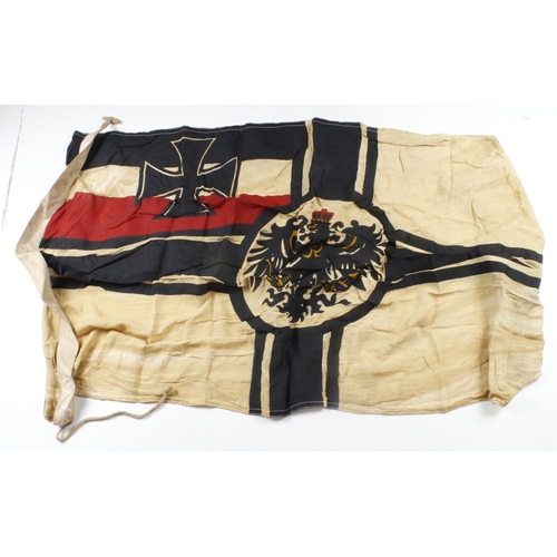 1269 - Imperial German WW1 Flag, 5 foot approx, issue stamped to edge, service wear, no moth.