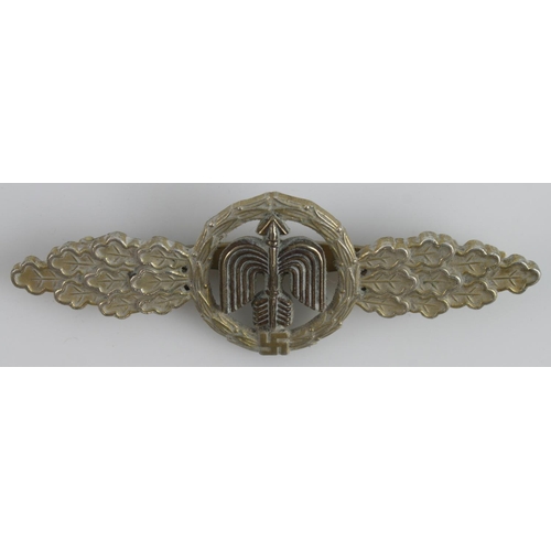 1282 - WW2 German Luftwaffe Silver Grade Short Range Day Fighter Clasp. Maker: W.Duemer, Ludenschied.