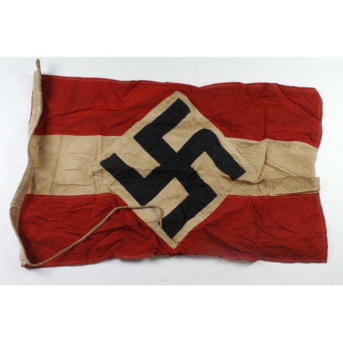 1285 - WW2 Hitler Youth Flag, service wear, issue stamped to edge, approx 3 foot long, no mothing.