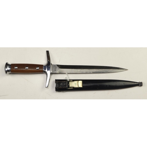 148 - Swiss Model 1943 Officer’s Dress Dagger, mid 20th Century, with 8 1/2 in. double-edged nickel steel ... 