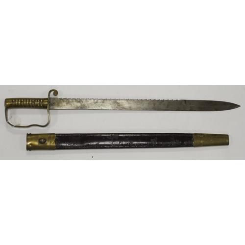 151 - Sword 1856 pattern saw back Pioneer made by Wilkinson dated 1900 unit marked to the brass guard 4.WK... 