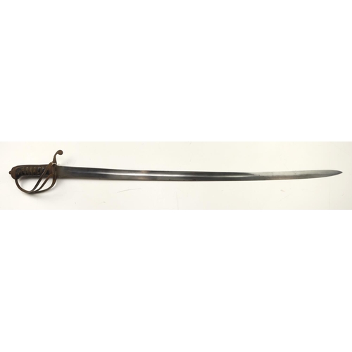 158 - Sword, an 1821/22 Pattern Light Cavalry Sword, plain single edged blade 34