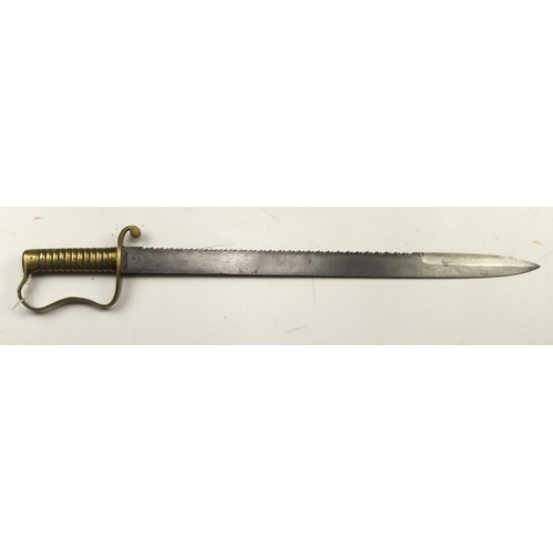 159 - Sword, an 1856 Pattern Pioneer Sawback Sword, blade approx 22