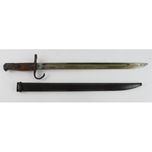 176 - WW1/WW2 Arisaka M1897 early pattern bayonet with hooked quillon, clean blade with original grease, l... 