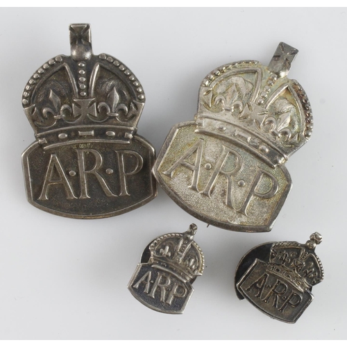 191 - ARP silver lapel badges for different patterns.