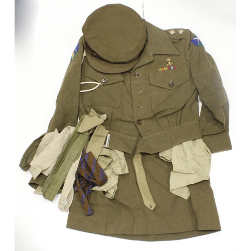 195 - ATS officers uniform complete with battle dress blouse, skirt, hat, shirt ties etc complete with Lie... 