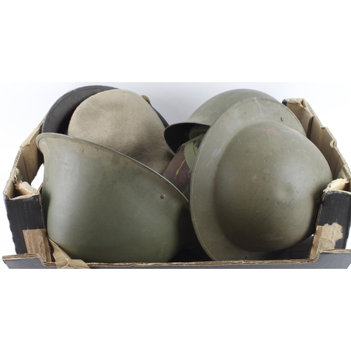 218 - Banana box of military head wear, various items  (Buyer collects)