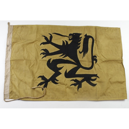 219 - Belgium Fascist pro German / Rexist WW2 flag, service wear, stamped to edge, approx 3 foot long, no ... 