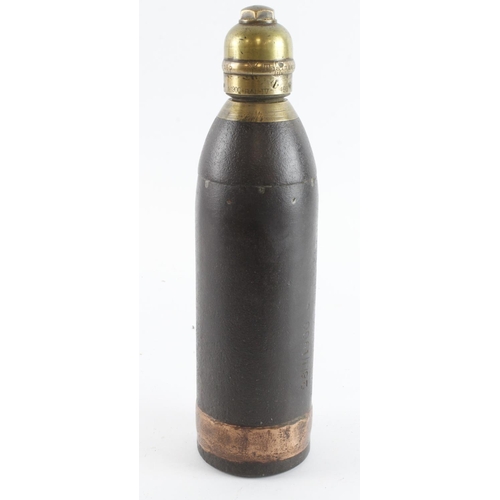 229 - Boer war scarce shrapnel shell head with brass fuse stamped to the side 26/1/1900 and stamped on the... 