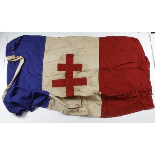 276 - France a Free French FFL 5 foot approx large flag WW2 era.