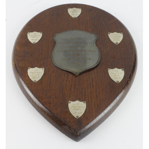 289 - Home Guard WW2 interest C Coy 59th Surrey (Addington) Bn Home Guard platoon attendance shield presen... 