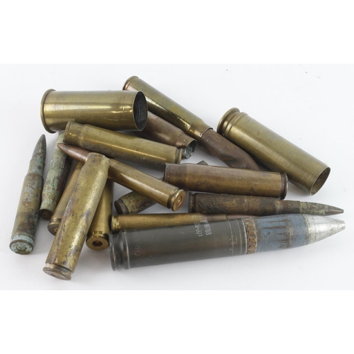 293 - Inert Ammunition, 16 cases with 8 complete with head. Various sizes / calibres from 1pdr downwards. ... 