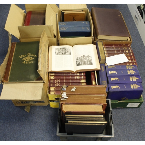 302 - Large quantity of various books, including The Times History of the War volumes, bound volumes of Pu... 