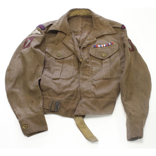 329 - Parachute Regiment related items including Para helmet with WW2 Denison smock (damaged torn), Over s... 