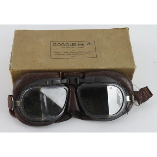 364 - RAF WW2 pair of MK 8 flying goggles in their original box of issue complete with spare lenses all in... 