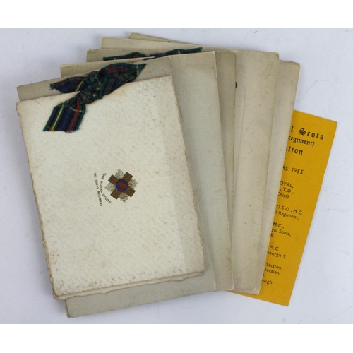 380 - Royal Scots Regiment 1920s greeting cards all different. A collection of six.