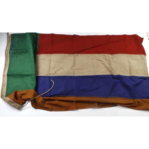 386 - South African ZAR Flag, service wear, Pretoria 1900 stamped to edge, approx 5 foot long, no mothing.