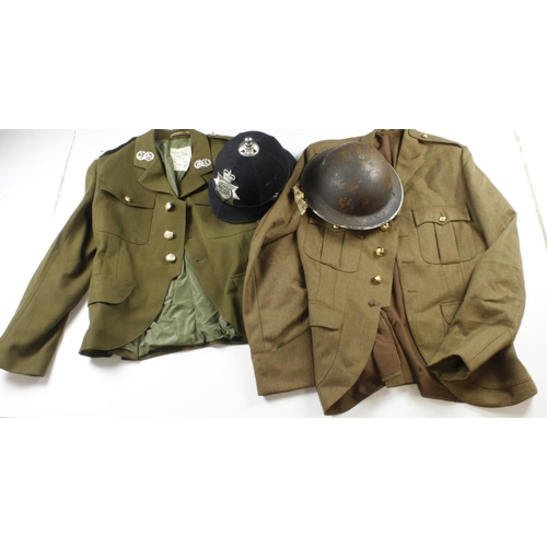 407 - Uniforms / helmets - including a EiiR Devon & Cornwall Police Helmet, a WW2 NFS helmet, modern Royal... 