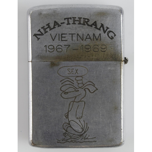 422 - Vietnam War Era Zippo Lighter. Date Coded on Base 1967. “NHA-THRANG 1967-69”.