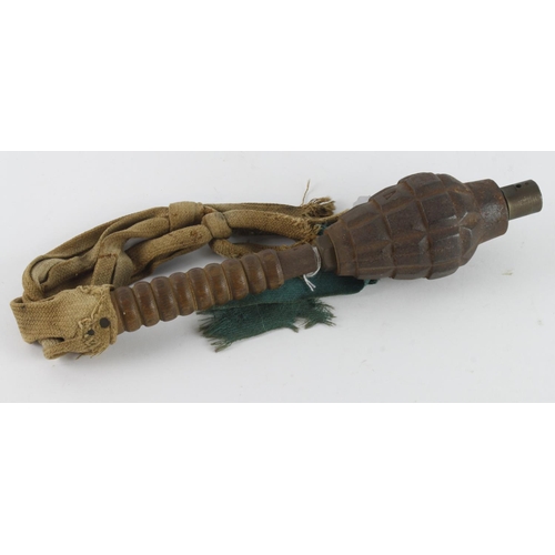 470 - WW1 scarce no 19 hand grenade complete with original tassels but no plunger. Inert