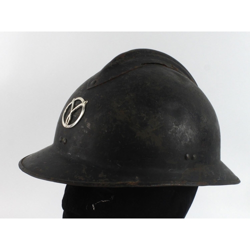 509 - WW2 French Milice Helmet, A French political paramilitary organisation who fought to bring down the ... 