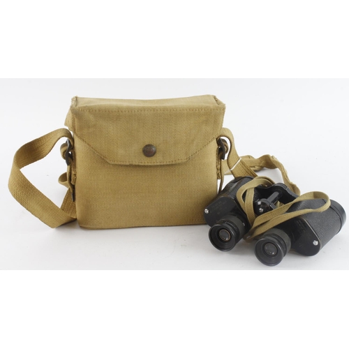 517 - WW2 pair of 1943 dated Taylor and Hobson x6 pair of binoculars in their 1940 dated webbing case with... 