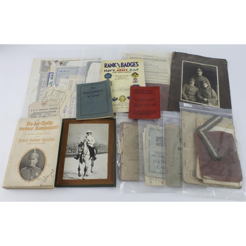 533 - WW2 soldier’s documents service and pay books, release books and various other service documents.