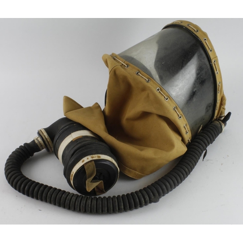 537 - WW2 very scarce hospital patients gas mask in unused condition dated July 1943.  Very hard item to f... 