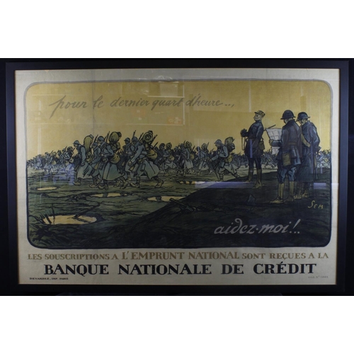 545 - WWI Poster (French)' Les Souscriptions a l'Emprunt National sont Recues a la Banque Nationale de Cre... 