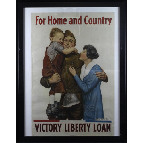 546 - WWI Poster by Alfred Everitt Orr 'For Home and Country, Victory Liberty Loan', printed by American L... 