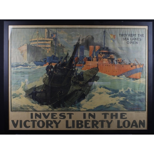 547 - WWI Poster by Leon Alaric Shafer 'Invest in the Victory Liberty Loan, They Kept the Sea Lanes Open',... 