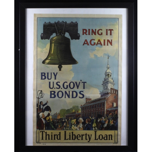 554 - WWI Poster 'Ring it Again, Buy U.S. Gov'T Bonds, Third Liberty Loan', 8A, printed by Sackett & Wilhe... 