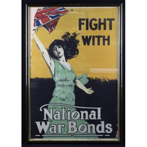 565 - WWII Poster 'Fight with National War Bonds', no. 81, printed by Hill Siffken & Co. Ltd, some loss, 5... 