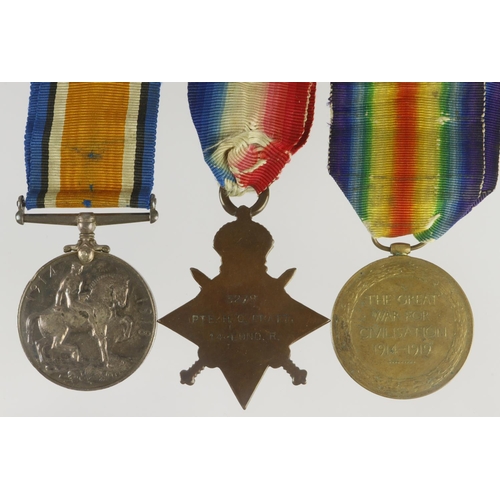 633 - 1915 Star Trio (3278 Pte H C Pratt 14-London R) London Scottish