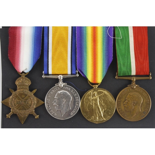 655 - 1915 Star Trio (E.Pates AB MFA) Mercatile Marine Medal (Ernest A Pates) Born Luton. Originally disch... 