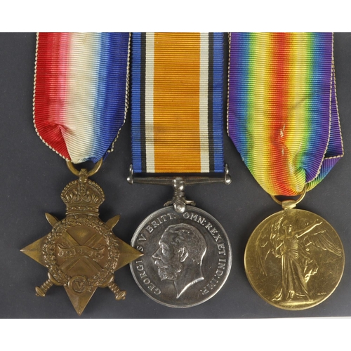 661 - 1915 Star Trio (LZ.1672 A Warne AB RNVR). Lived Newington Butts, Kennington S.E. Served Nelson Bn. D... 