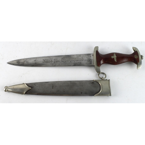 67 - German SA Dagger with scabbard. Blade maker marked 'W.K.C.Solingen'. Paint removed from scabbard