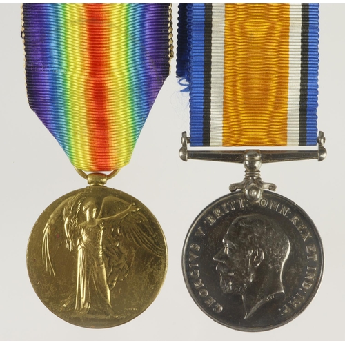 701 - BWM & Victory Medal (241489 Pte J Gildersleeve Suffolks) served 2nd Bn