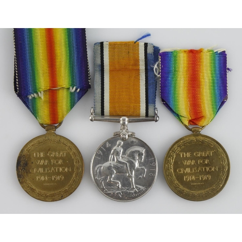 702 - BWM & Victory Medal (245257 Pte A W Sangwell North'D Fus), plus a Victory Medal (204353 Gnr J Hall R... 