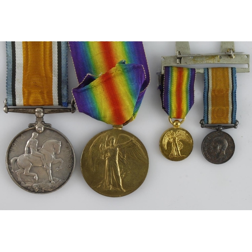 708 - BWM & Victory Medal (39145 Pte A E Wiggins K.R.Rif.C.). + miniatures