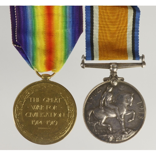 714 - BWM & Victory Medal (5168 Pte A G Bareham 9-London R) later 34th London Regt.