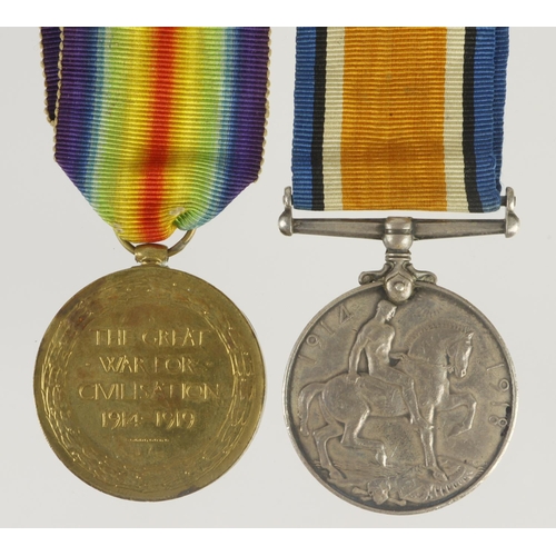 718 - BWM & Victory Medal (J.5037 E W Wright PO RN) born Leyton, Essex. MID L/G 8/3/1920. Awarded the Dist... 