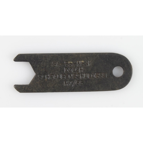 72 - German WW2 dagger spanner for securing the top nuts on SS, SA, NSFK, daggers maker marked.