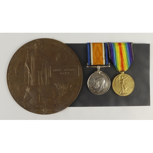 735 - BWM & Victory Medal + Death Plaque for 178433 Dvr Willie Thomas Major 