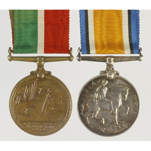 739 - BWM & Victory Medal named (William H. Thomson). Born Leith, 1884. With research. Officaly renamed ??... 