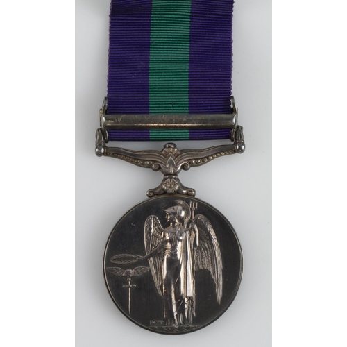 824 - GSM GVI with Malaya clasp (22338478 Rfn D A Letton. Cameronians).