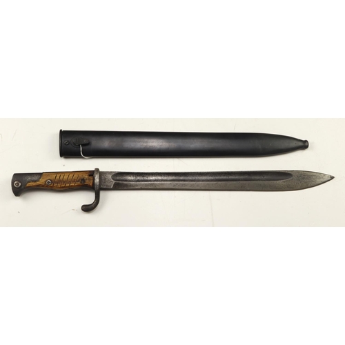 83 - Imperial German M98/05 Butcher Bayonet by Carl Eikhorn Solingen in 1917. Stud frozen, grips replaced... 