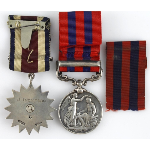 830 - IGS 1854 with Samana 1891 clasp (1097 Pte J Thompson 2d Bn Manch R). Corps of Commissionaires Medal ... 